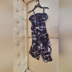 GIRLS TIEDYE NAVY BLUE AND WHITE JUSTICE JUMPER SIZE M 10